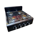 COCINETA USAIR DE 4 HORNILLAS, CON TAPA DE VIDRIO TABLERO DE ACERO INOXIDABLE